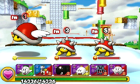 Screenshot of World 6-7, from Puzzle & Dragons: Super Mario Bros. Edition.