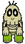 Sprite of a Dull Bones from the Audience, facing the viewer, from Paper Mario: The Thousand-Year Door.