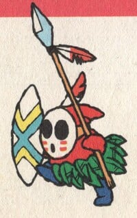 Official art of a Spear Guy for Super Mario World 2: Yoshi's Island
