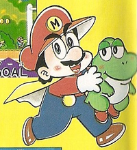 Cape Mario with Baby Yoshi - KC Mario manga.png