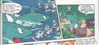 Chompses and Clambos in the Club Nintendo comic adaptation of Donkey Kong Country