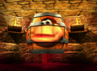 The Chunky Barrel, one of Cranky's Kong Barrels
