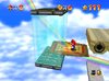 Screenshot of the glass blocks in Rainbow Ride from Super Mario 64.