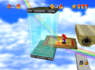 Screenshot of the glass blocks in Rainbow Ride from Super Mario 64.