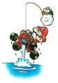 Lakitu fishing Mario out of the water