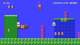 Underwater level in Super Mario Maker