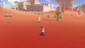 Super Mario Odyssey, the Sand Kingdom host of the Koopa Trace-Walking mini-game