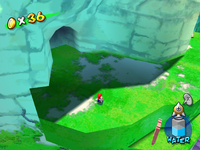 A Blue Coin in Noki Bay in the game Super Mario Sunshine.