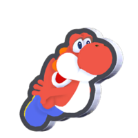 Standee Swimming Red Yoshi.png