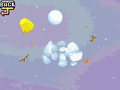 The snowman being destroyed