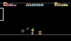 First treasure chest in Castle Bleck Interior of Super Paper Mario.
