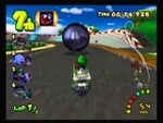 Baby Mario and Baby Luigi using the Chain Chomp item