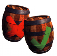 Artwork of Check and X Barrels.