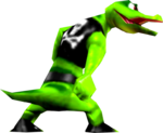 Posed model render of a Kritter from Donkey Kong 64