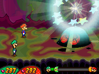 The Dark Star Core exploding in battle during its defeat.