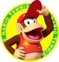 The icon artwork for Diddy Kong from Mario Tennis Open