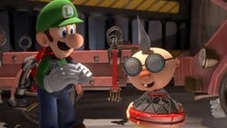 Professor E. Gadd holding the lab, from Luigi's Mansion 3.