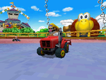 Wario, racing on the course