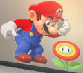 Mario and a Fire Flower