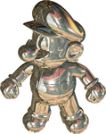 Artwork of Metal Mario from Super Mario 64.