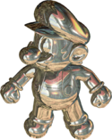 Artwork of Metal Mario from Super Mario 64.