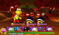 Screenshot of World 7-3, from Puzzle & Dragons: Super Mario Bros. Edition.