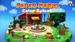 The title screen of Paper Mario: Color Splash