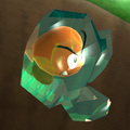 A Goomba trapped in a crystal