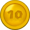A 10-Coin in the Super Mario 3D World style from Super Mario Maker 2