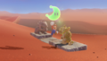 Mario taking Jaxi to an empty slot facing a Jaxi Statue.