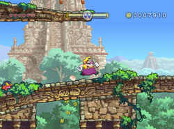 The level Stonecarving City from Wario Land: Shake It!