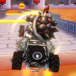 Dry Bowser performing a Trick in Mario Kart Wii