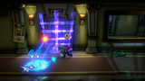 Luigi using the Slam function on a blue ghost