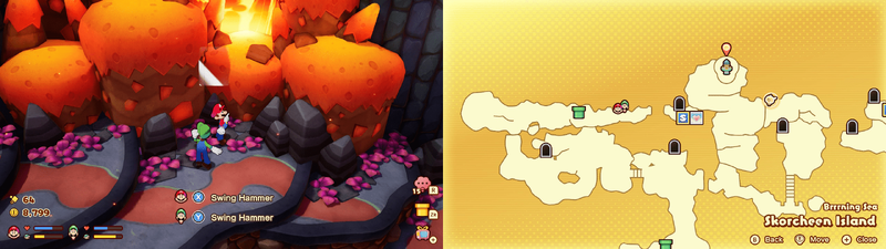 First hidden block in Skorcheen Island from Mario & Luigi: Brothership