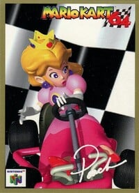 One of the Mario Kart 64 Collectible Trading Cards.
