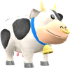 Rendered model of the black-and-white Moo Moo obstacle in Mario Kart 8.