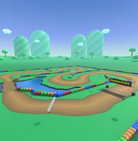 Overview of SNES Donut Plains 1 in Mario Kart Tour