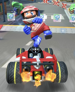 Mario (Racing) performing a trick.