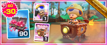 The Builder Toad Pack from the Piranha Plant Tour in Mario Kart Tour