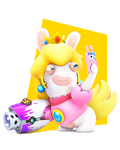 Artwork of Rabbid Peach in Mario + Rabbids Kingdom Battle.