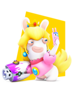 Artwork of Rabbid Peach in Mario + Rabbids Kingdom Battle.