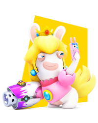 MARIO +RABBIDS KINGDOM BATTLE STATUA PEACH 16,5 cm DA COLLEZIONE