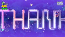 Part of the gratitude message near the end of Champion's Road in Super Mario 3D World + Bowser's Fury.