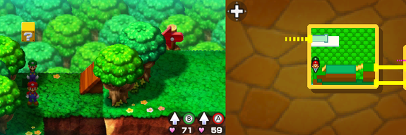 Fourth block in Toad Town of Mario & Luigi: Bowser's Inside Story + Bowser Jr.'s Journey.