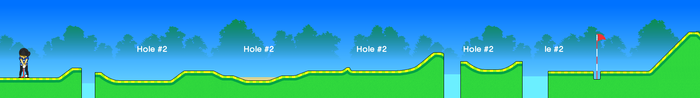 Hole 2 in Micro Golf Open in WarioWare Gold whose layout is consistent in each session.