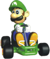 Artwork of Luigi from Mario Kart 64