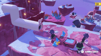 An Oozer disarming Mario and Edge in Mario + Rabbids Sparks of Hope