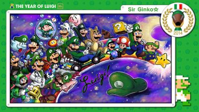 The Year of Luigi art submission created by Miiverse user Sir Ginko☆ and selected by Nintendo