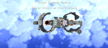Mario flying to the Stone Cyclone Galaxy