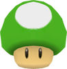 Rendered model of a 1-Up Mushroom in Super Mario Galaxy.
